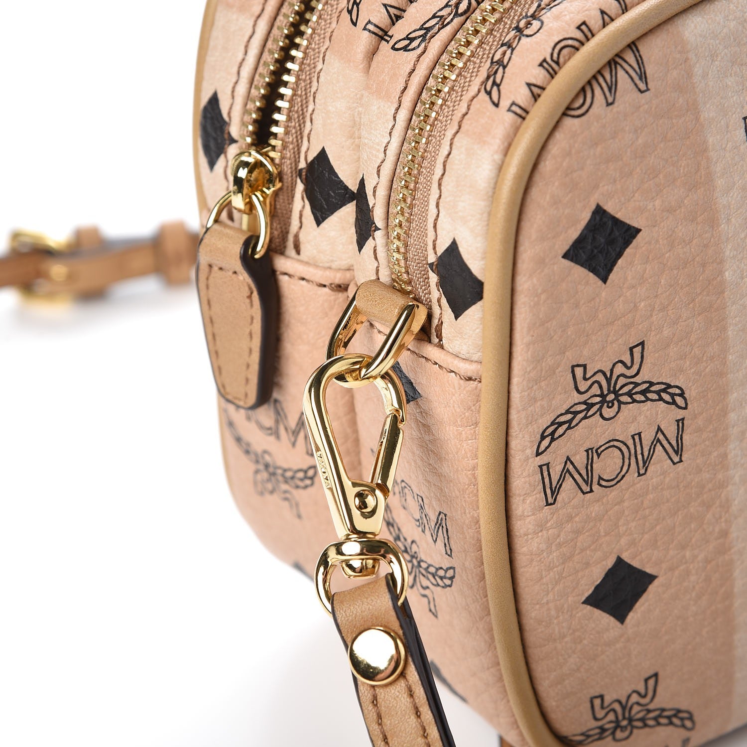 MCM Striped Visetos Mini Crossbody Bag Beige 13 of 14