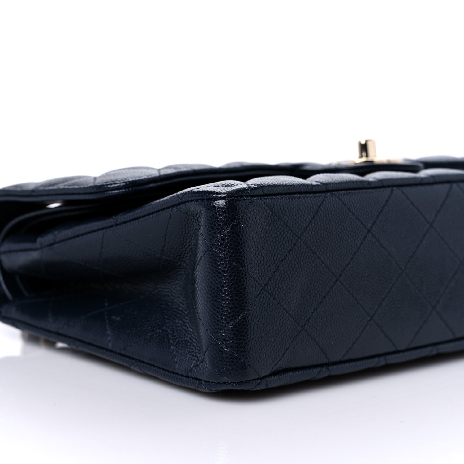 Chanel Caviar Quilted Medium Double Flap Navy 8 of 9