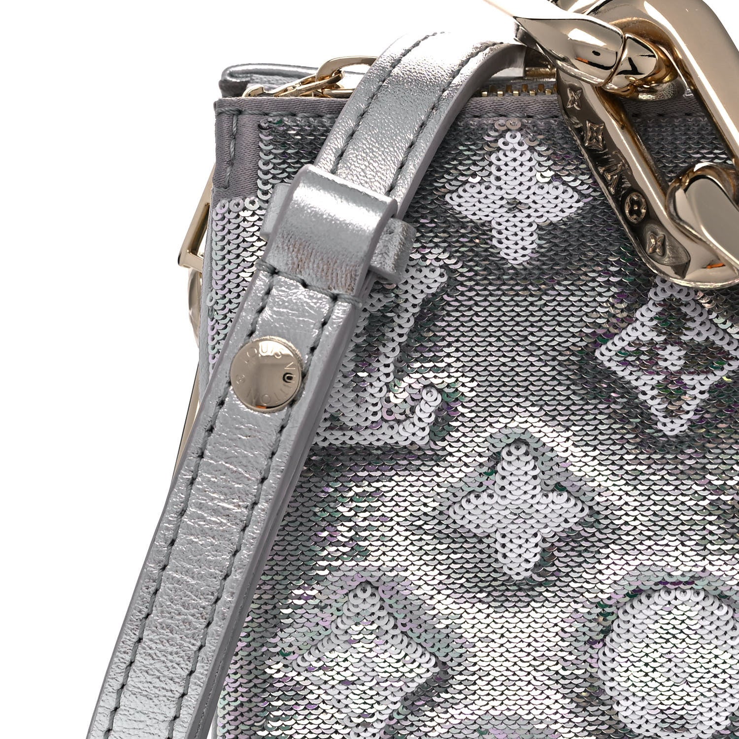 Louis Vuitton Satin Sequin Embroidered Monogram Coussin BB Silver 9 of 12