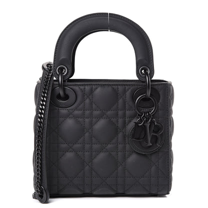Christian Dior Ultra Matte Calfskin Cannage Mini Lady Dior Black 1 of 11