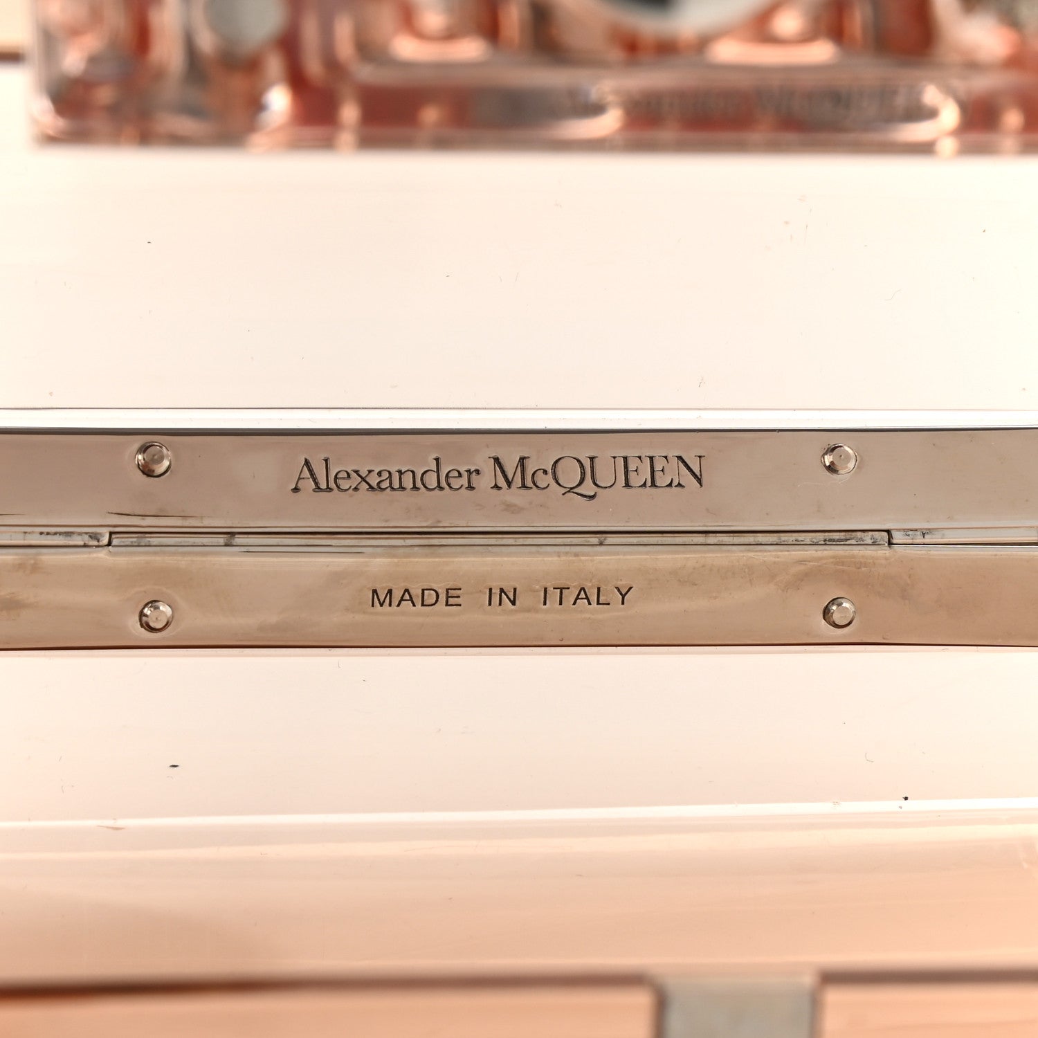 Alexander McQueen Plexi Skull Four Ring Clutch Blush 6 of 6