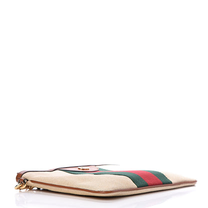 Gucci Vintage Canvas Web Pouch Sand Cuir 4 of 9