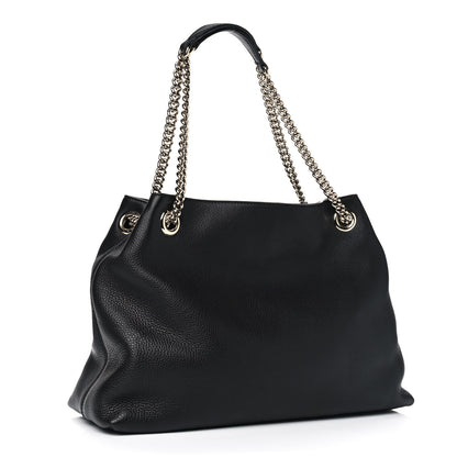 Gucci Pebbled Calfskin Medium Soho Chain Shoulder Bag Black 2 of 4