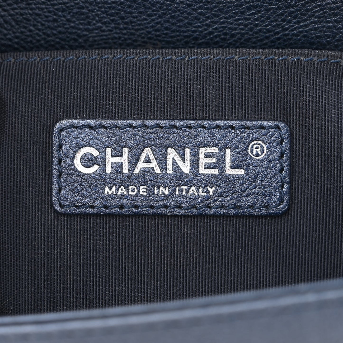 Grained Calfskin Quilted Small Boy Flap Blue