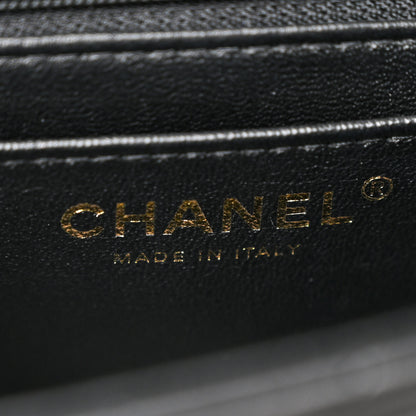 Chanel Lambskin Quilted Mini Top Handle Rectangular Flap Black 6 of 12
