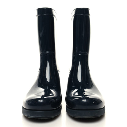 Prada Sport Rubber Metal Triangle Logo Ankle Rain Boots 40 Black 2 of 7