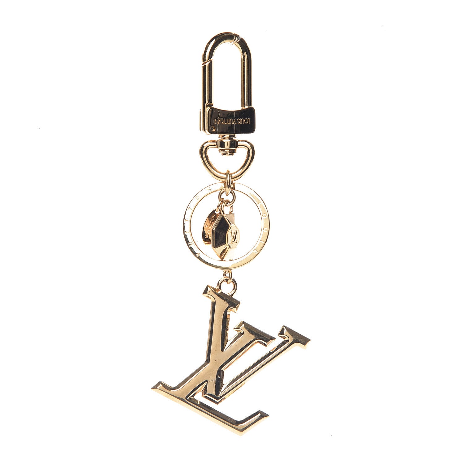 Louis Vuitton LV Facettes Bag Charm Key Holder Gold 1 of 6