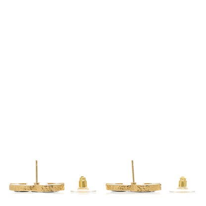 Chanel Metal Enamel CC Earrings Black Gold 4 of 5