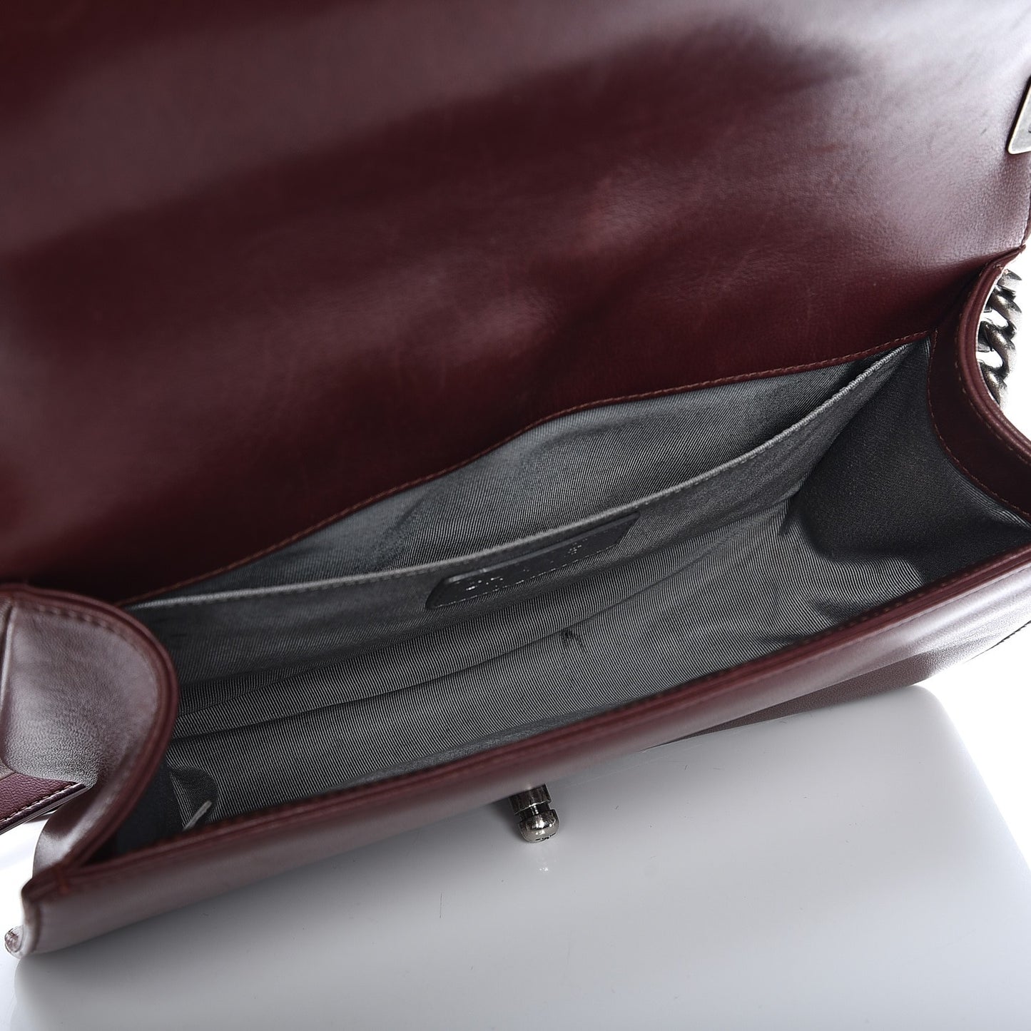 Calfskin Quilted Medium Boy Flap Burgundy