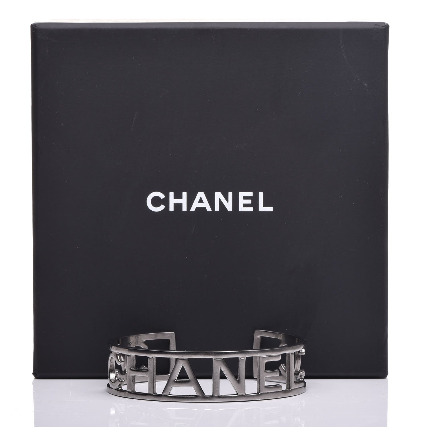 Chanel Ruthenium Logo Cuff Bracelet 6 of 6
