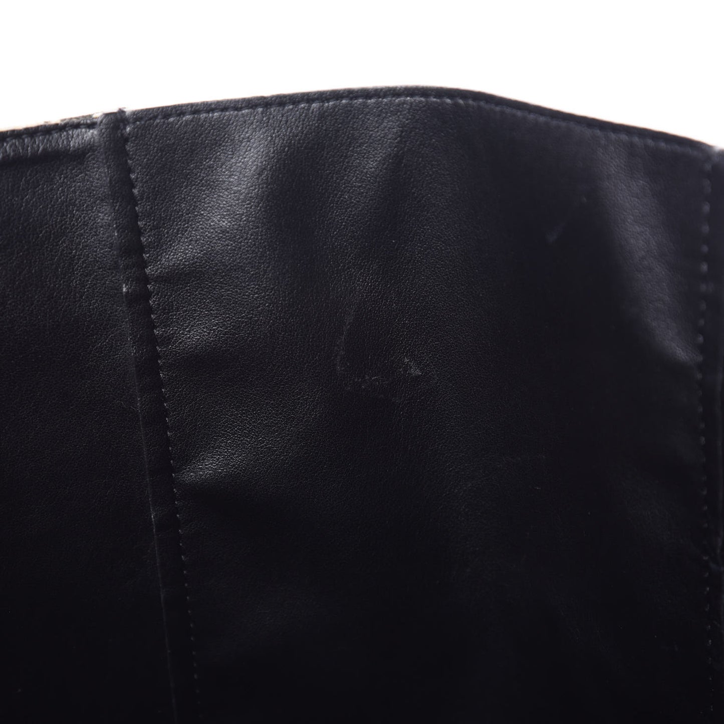 Canvas Lambskin Leopard Print Vertical Cabas Black