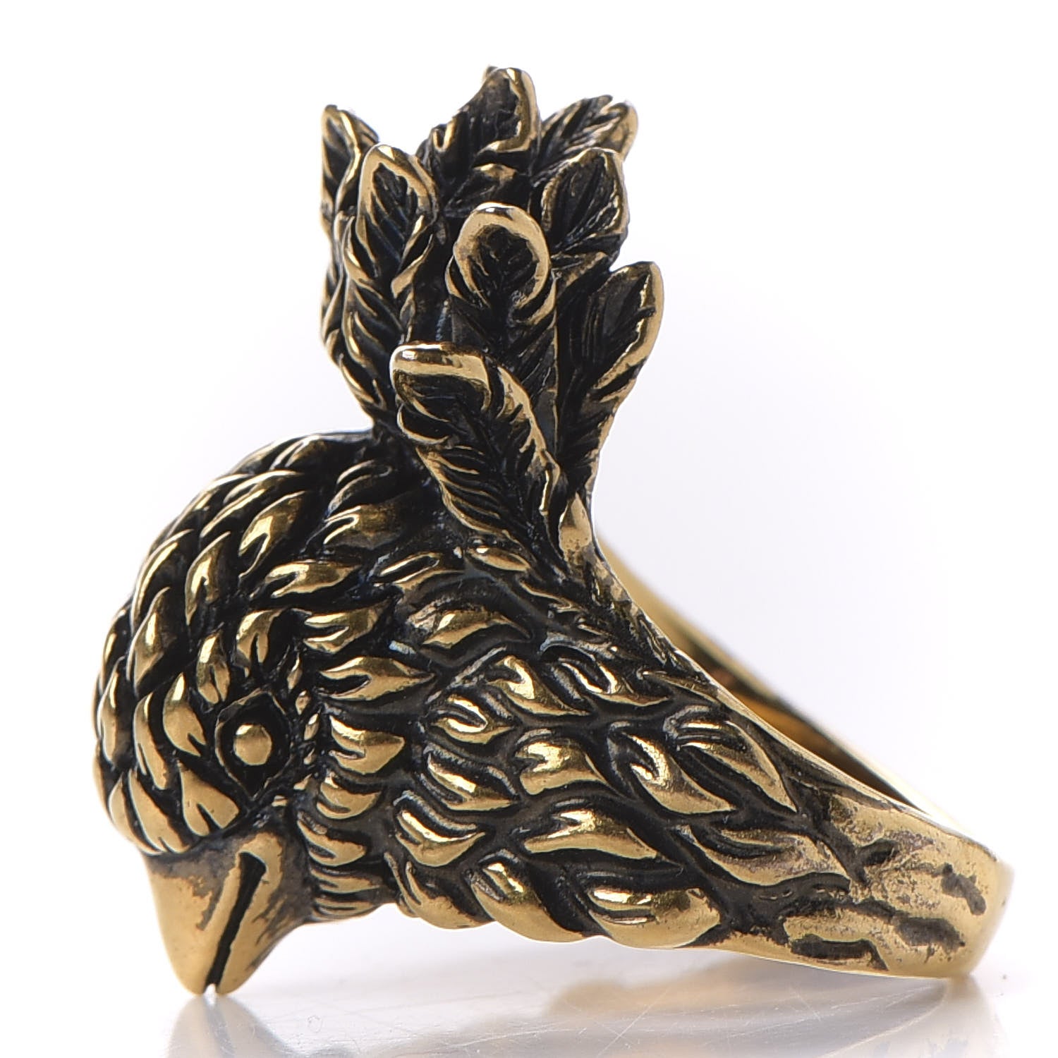 Gucci Metal Eagle Ring 5.5 Aged Gold 3 of 5