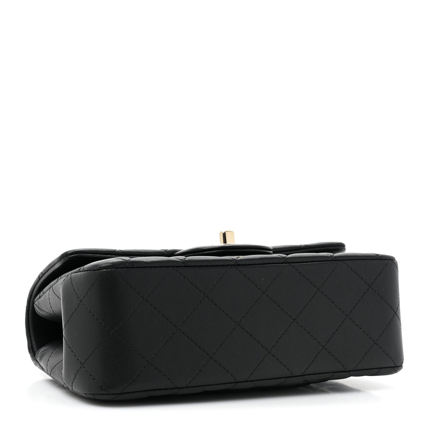 Chanel Lambskin Quilted Mini Top Handle Rectangular Flap Black 5 of 13