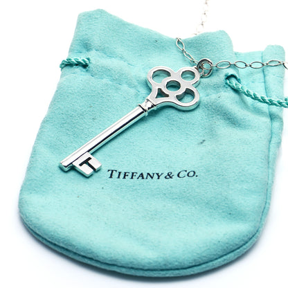 Tiffany Sterling Silver Large Crown Key Pendant Link Necklace 7 of 7