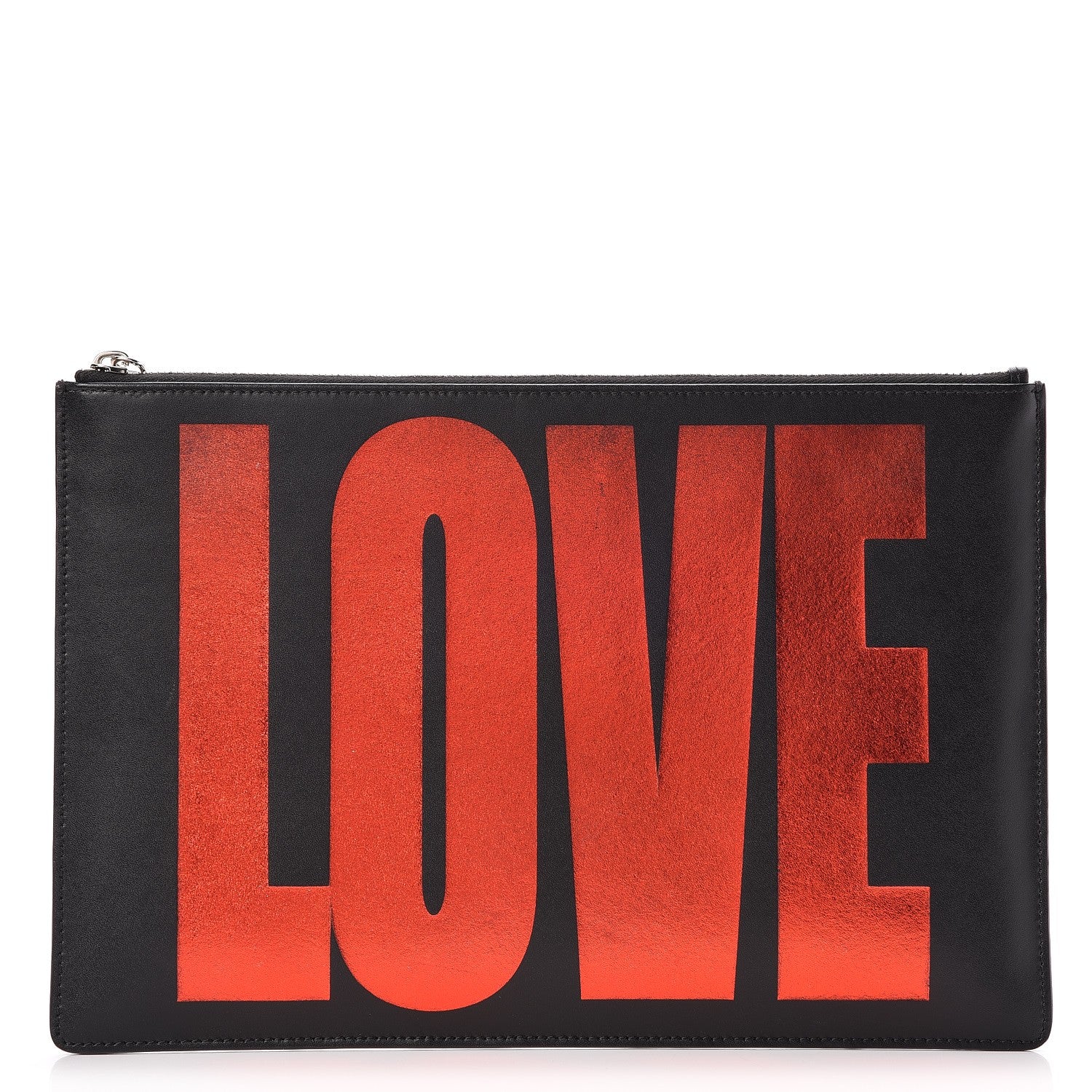 Givenchy Calfskin Love Print Medium Flat Pouch Black 1 of 9