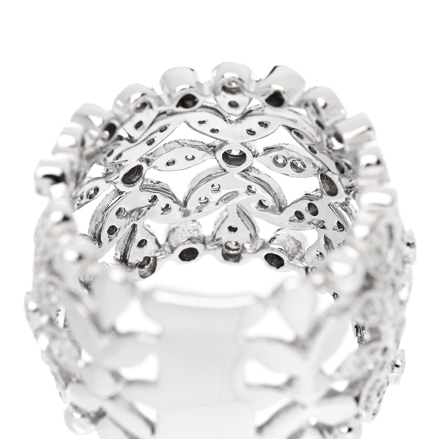 18K White Gold Diamond 1.23ctw Floral Ring  54 7