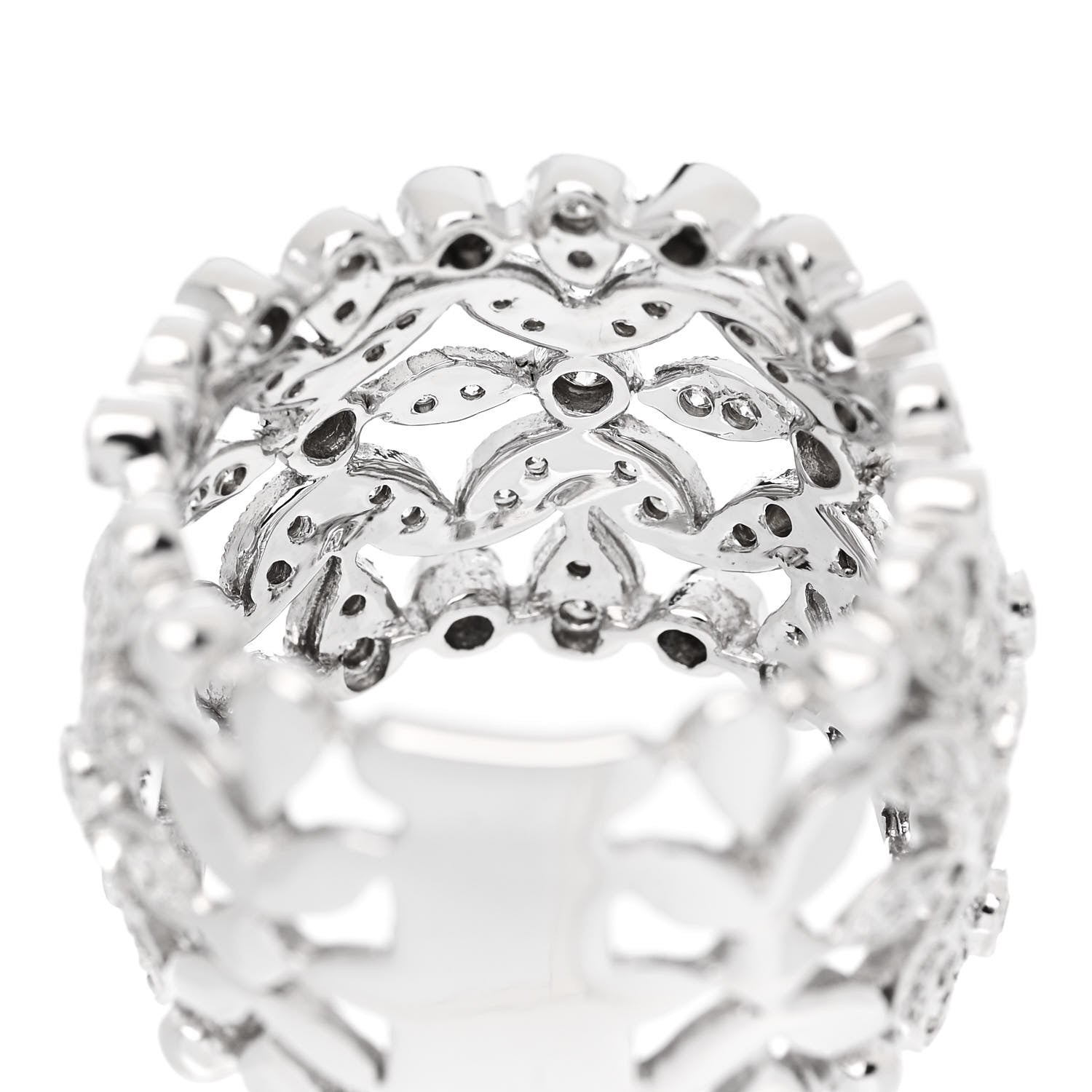 Parker & West by FASHIONPHILE 18K White Gold Diamond 1.23ctw Floral Ring  54 7 8 of 10