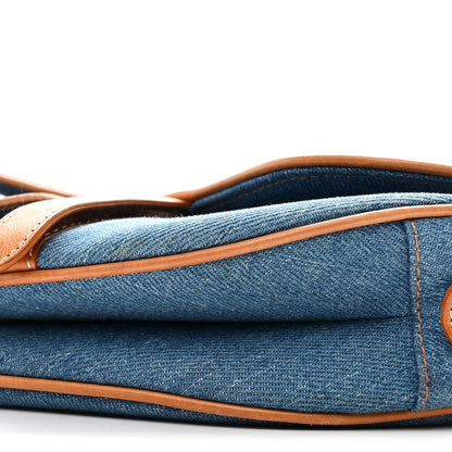 Christian Dior Denim Embroidered Saddle Bag Blue 10 of 10