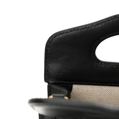 Gucci Calfskin GG Matelasse Mini Top Slip Handle Crossbody Bag Black Natural 13 of 13