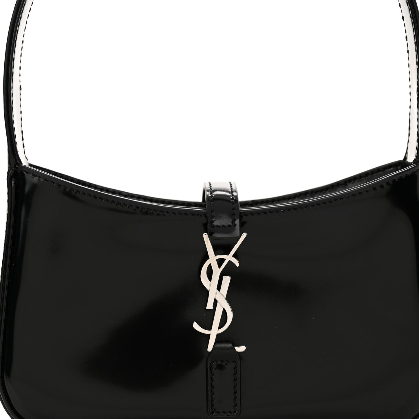 Patent Calfskin Le 5 A 7 Mini Hobo Black