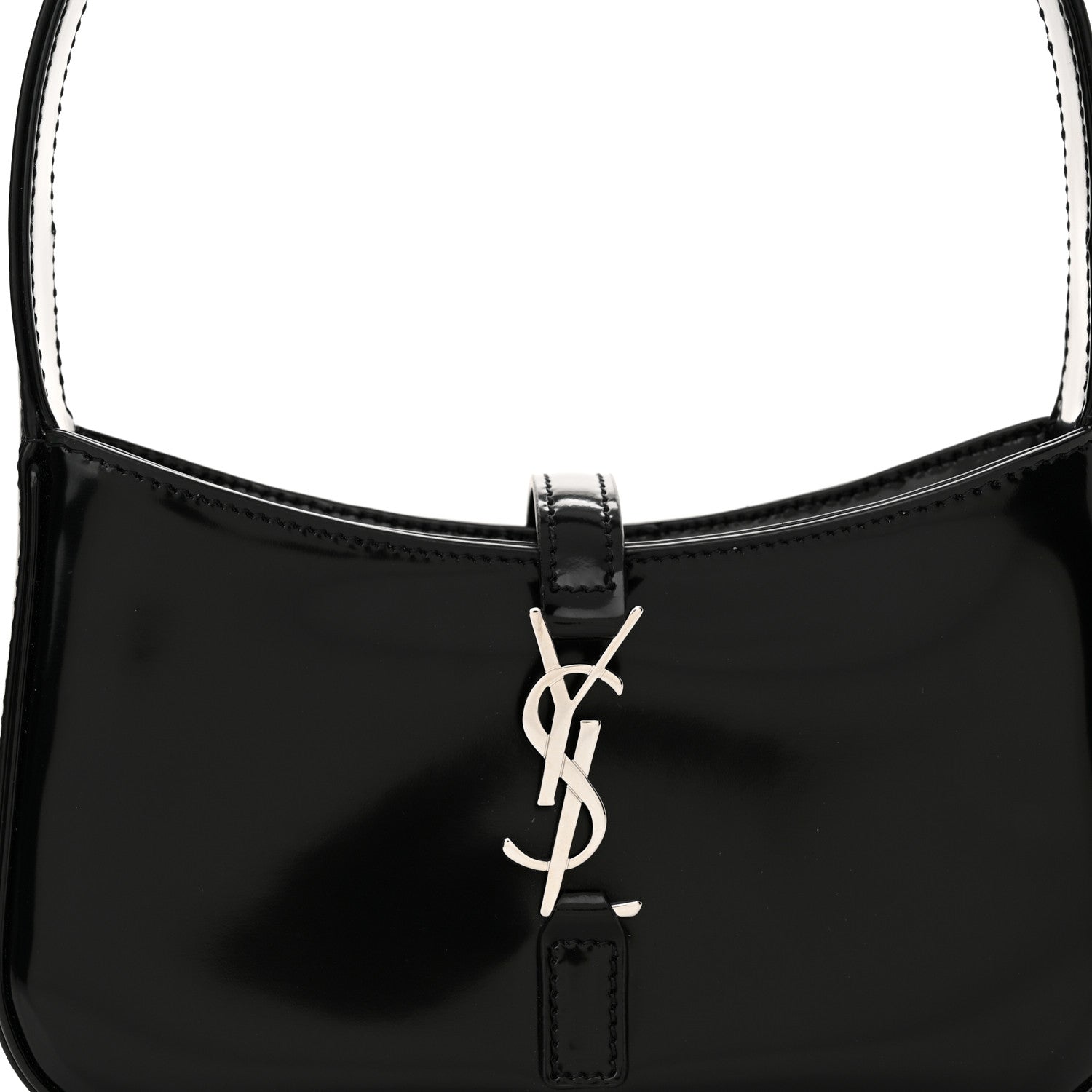 Saint Laurent Patent Calfskin Le 5 A 7 Mini Hobo Black 8 of 11