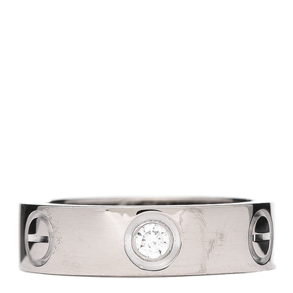 Cartier 18K White Gold 3 Diamond 5.5mm LOVE Ring 51 5.75 1 of 4
