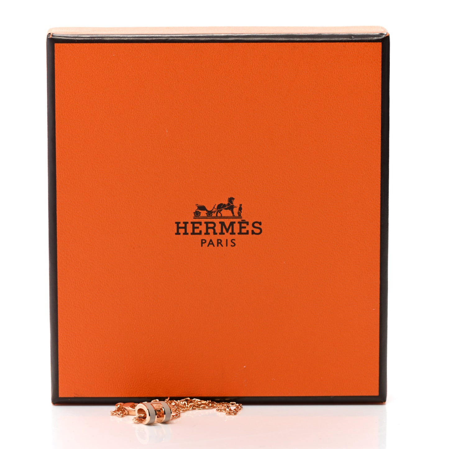 Lacquered Rose Gold Mini Pop H Pendant Necklace Marron Glace