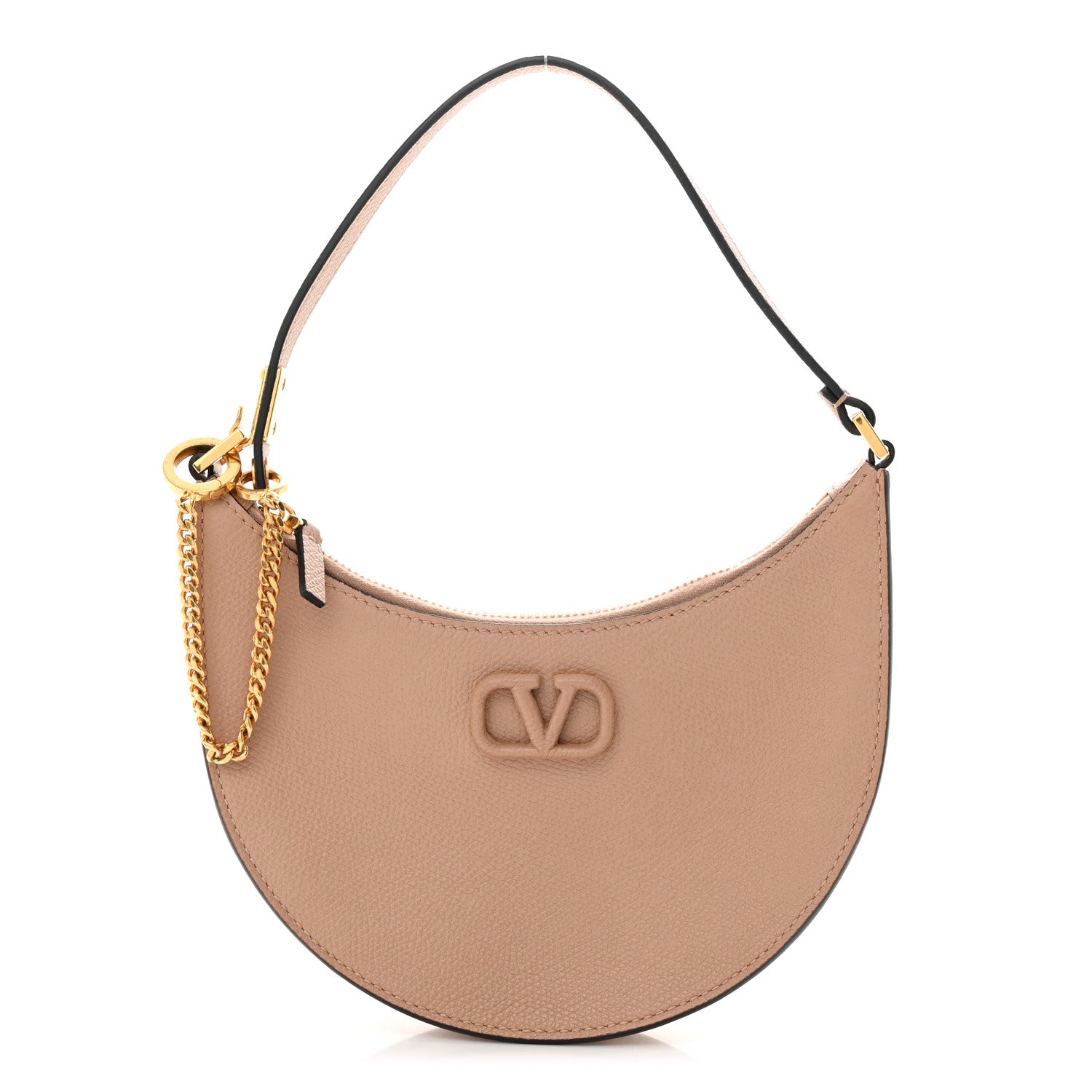 Valentino Garavani Grainy Calfskin Mini Vlogo Hobo Bag Rose Cannelle 1 of 10
