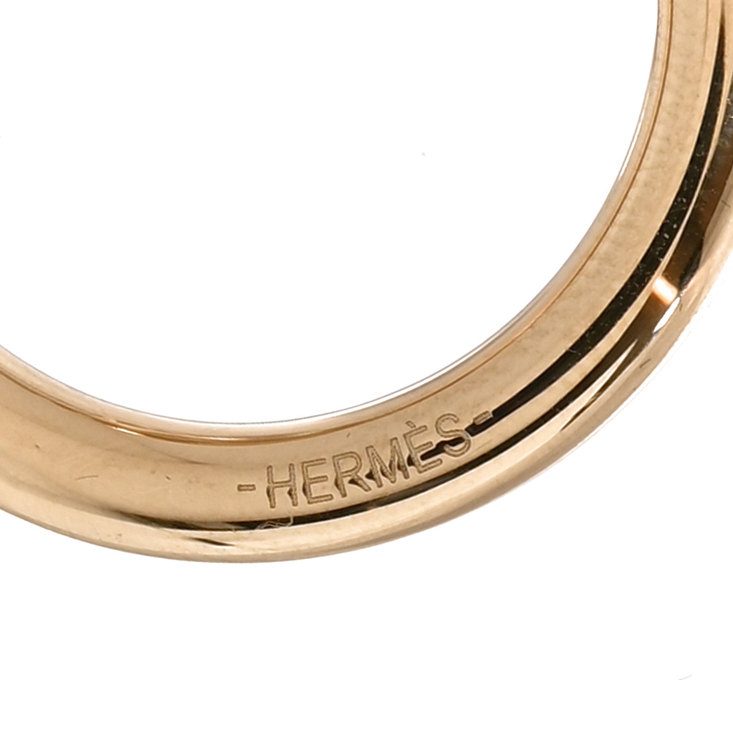 Hermes Permabrass Loop Charms Cadenas Scarf Ring Gold 3 of 5