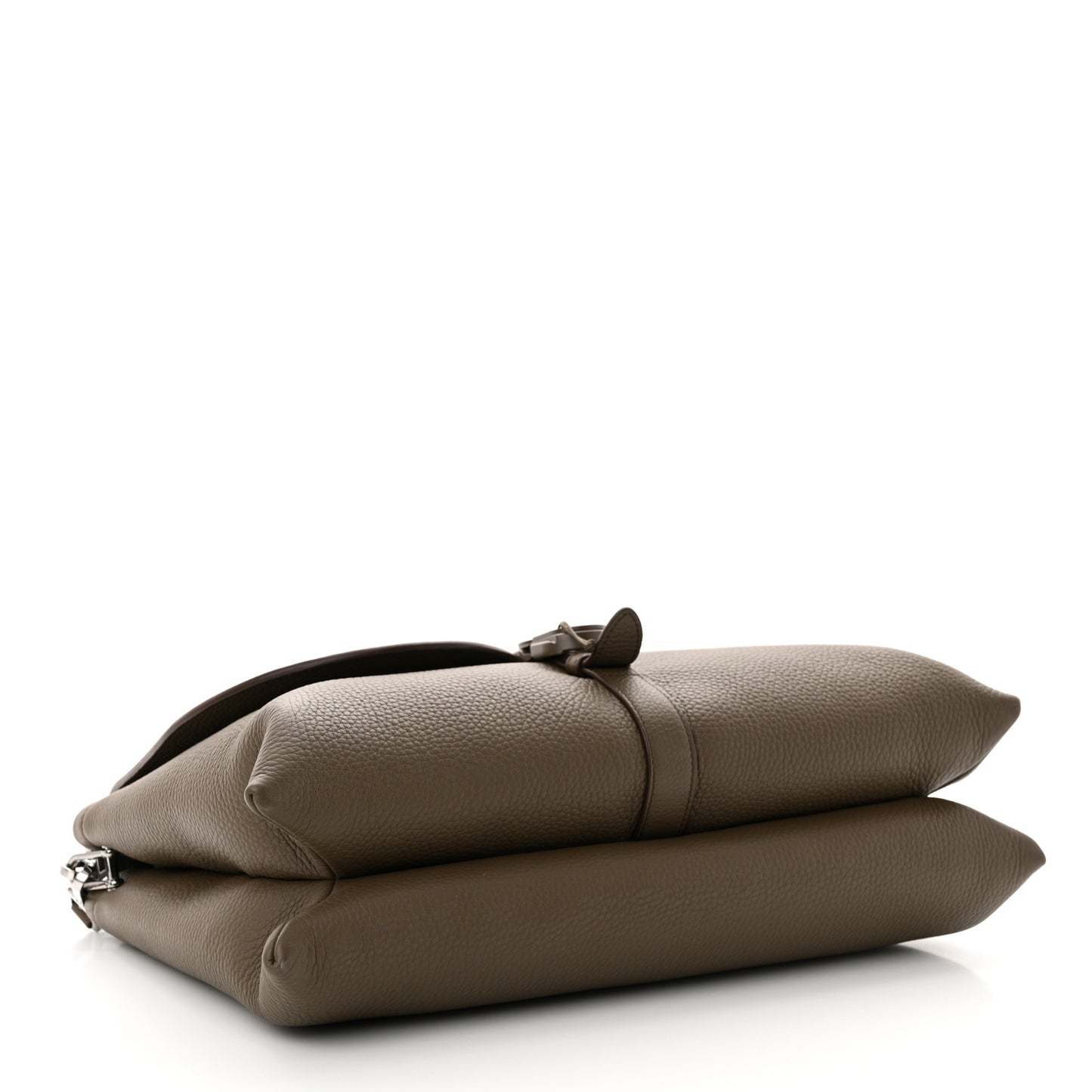 Grained Calfskin Mens Pillow Bag Khaki