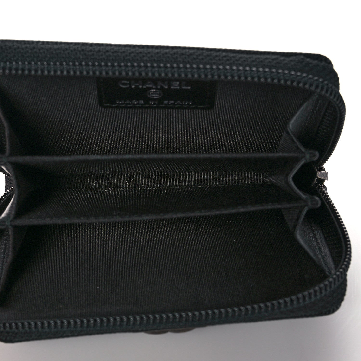 Chanel Caviar Quilted Boy Zip Around Coin Purse Wallet Black 5 of 8