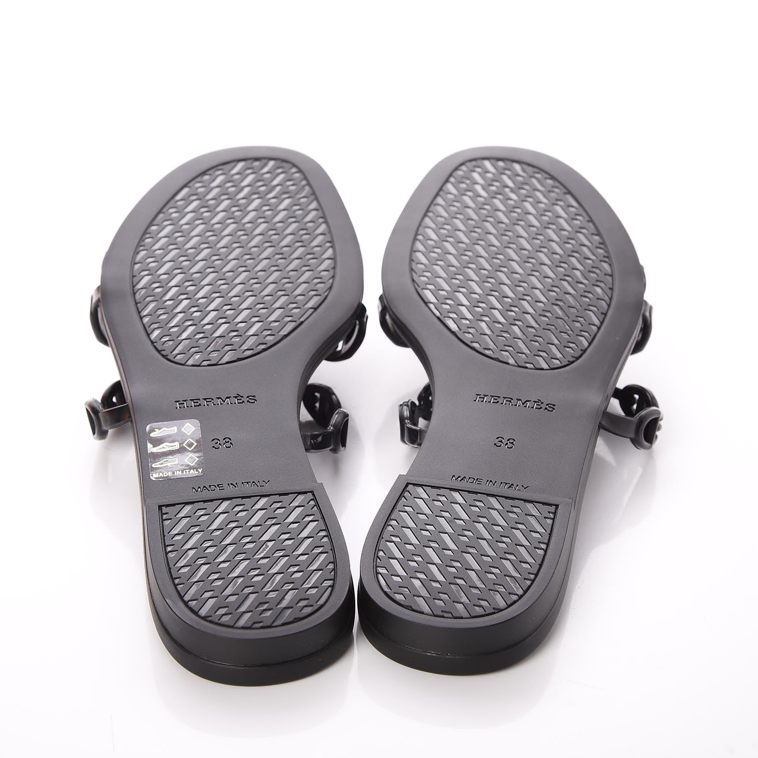 Hermes Rubber Chaine d'Ancre Rivage Sandals 38 Black 5 of 8