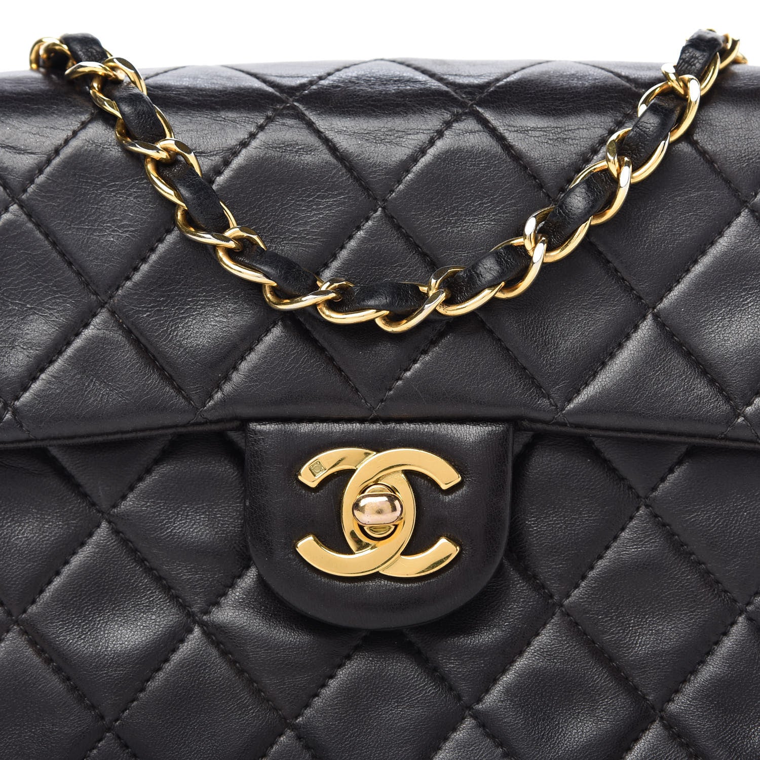Chanel Lambskin Quilted Mini Square Flap Black 12 of 12