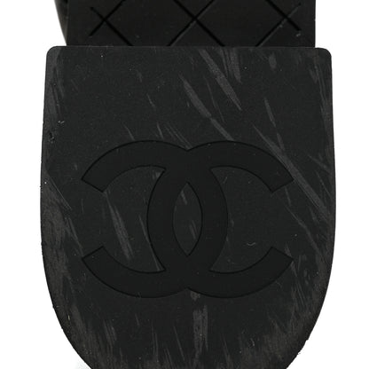 Chanel Lambskin Quilted Lace Up Combat Boots 36.5 Black 7 of 10