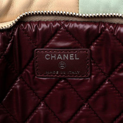 Chanel Lambskin Patchwork Medium Cosmetic Case Multicolor Burgundy 6 of 12