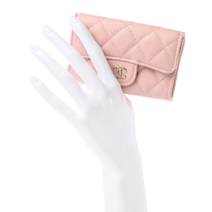 Chanel Caviar Quilted Flap Card Holder Wallet Light Pink 2 of 9