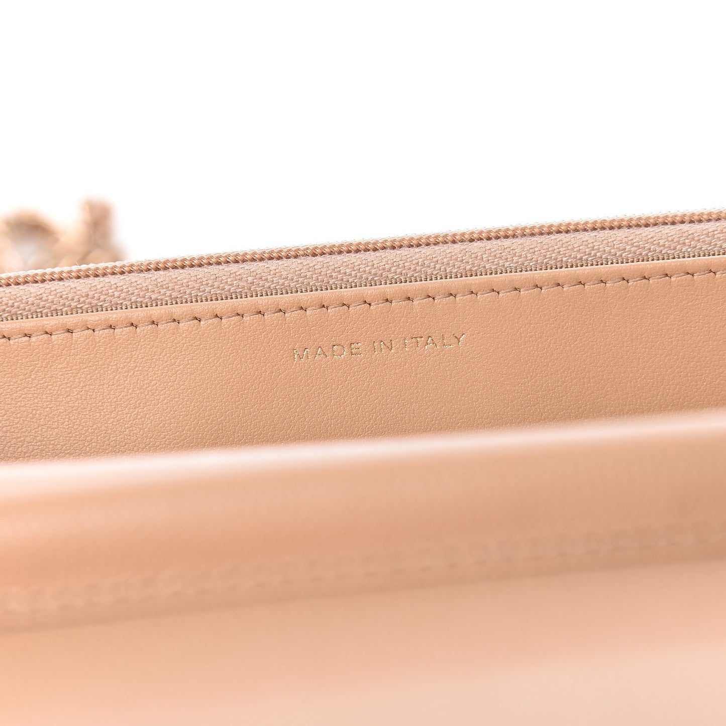 Caviar Quilted Wallet On Chain WOC Beige