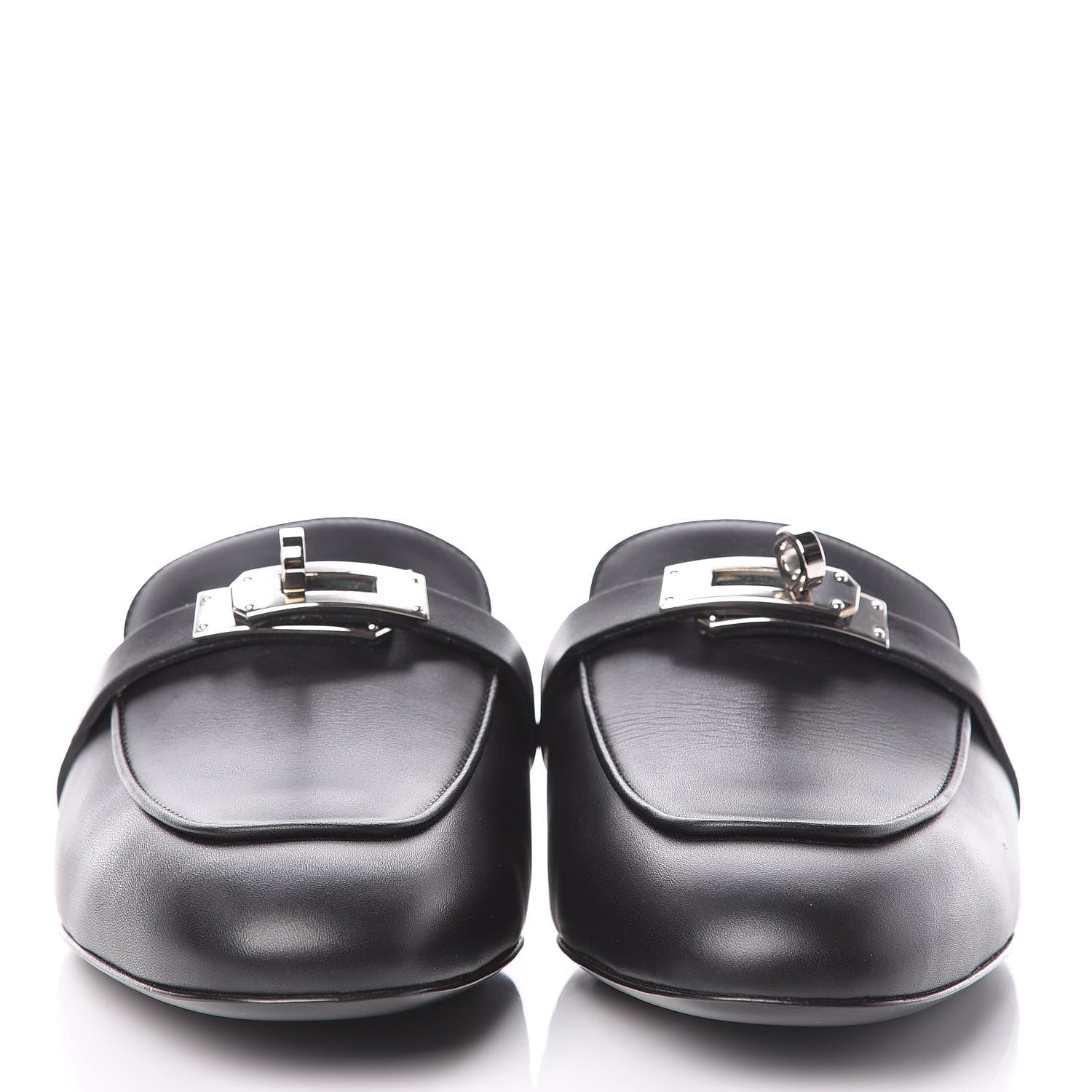 Hermes Goatskin Oz Mules 37 Black 2 of 12