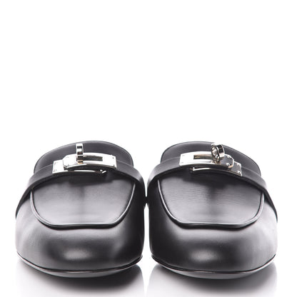 Hermes Goatskin Oz Mules 37 Black 2 of 12