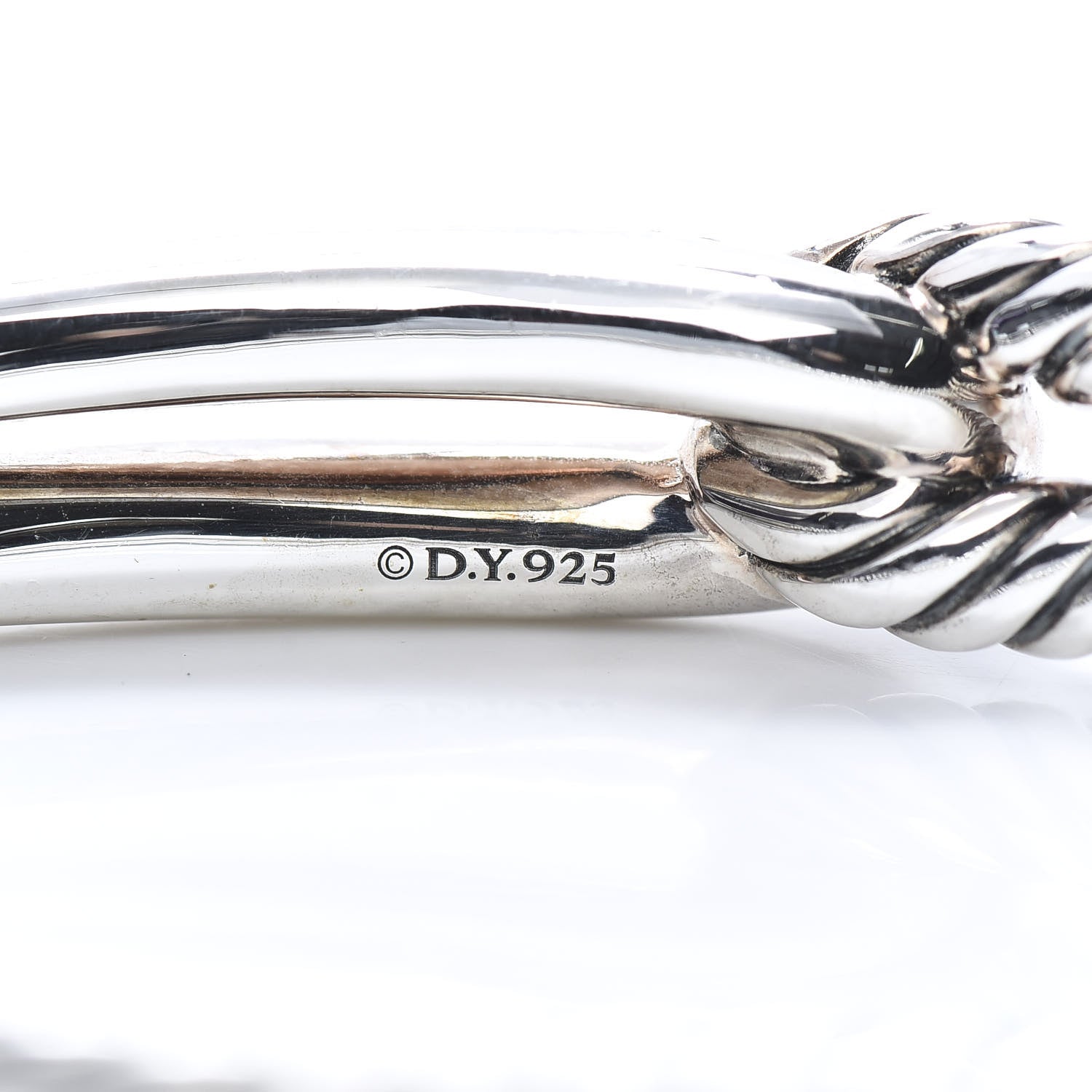 David Yurman Sterling Silver Diamond Pave 10mm Single Loop Labyrinth Bracelet 4 of 6
