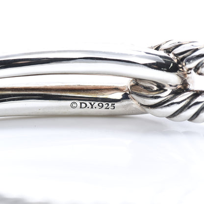 David Yurman Sterling Silver Diamond Pave 10mm Single Loop Labyrinth Bracelet 4 of 6