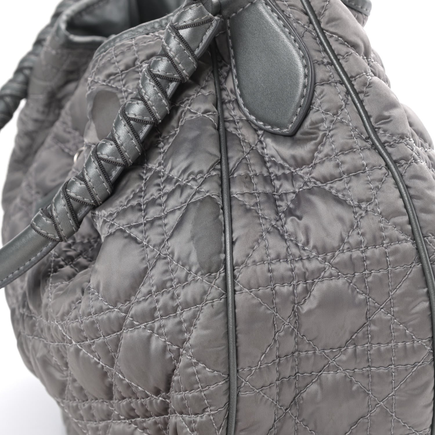 Christian Dior Satin Cannage Charming Hobo Grey 13 of 15