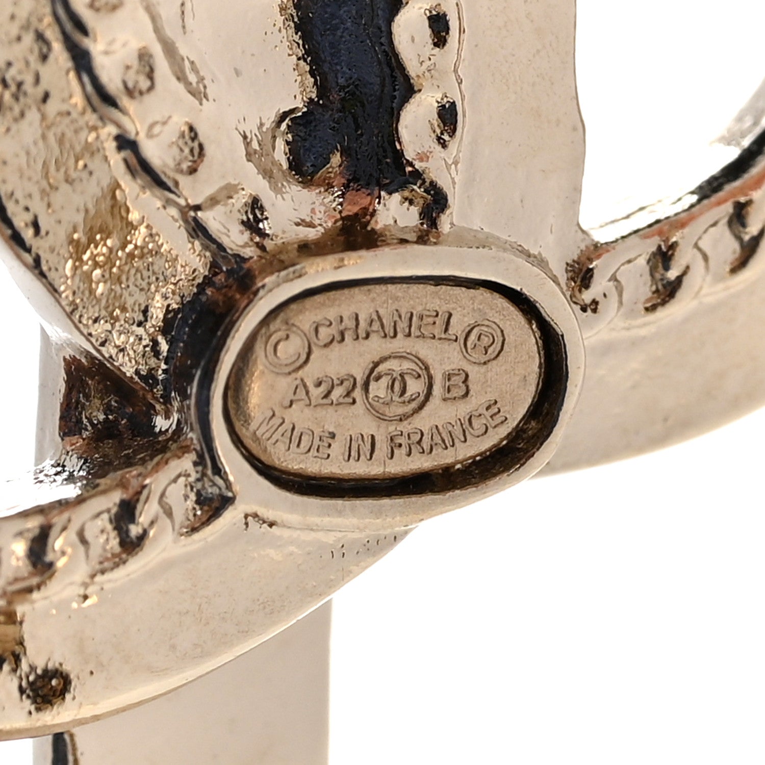 Chanel Crystal CC Hoop Earrings Gold 4 of 5