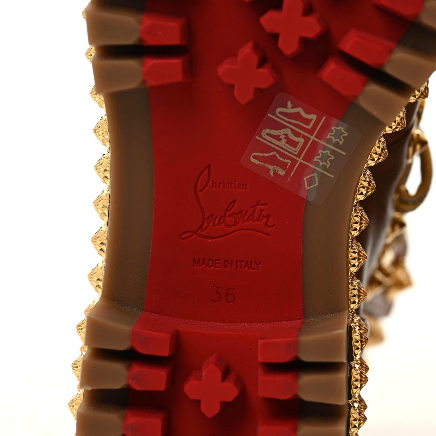 Christian Louboutin Calfskin Studded Shearling Yeti Donna Boots 36 Natural 7 of 9