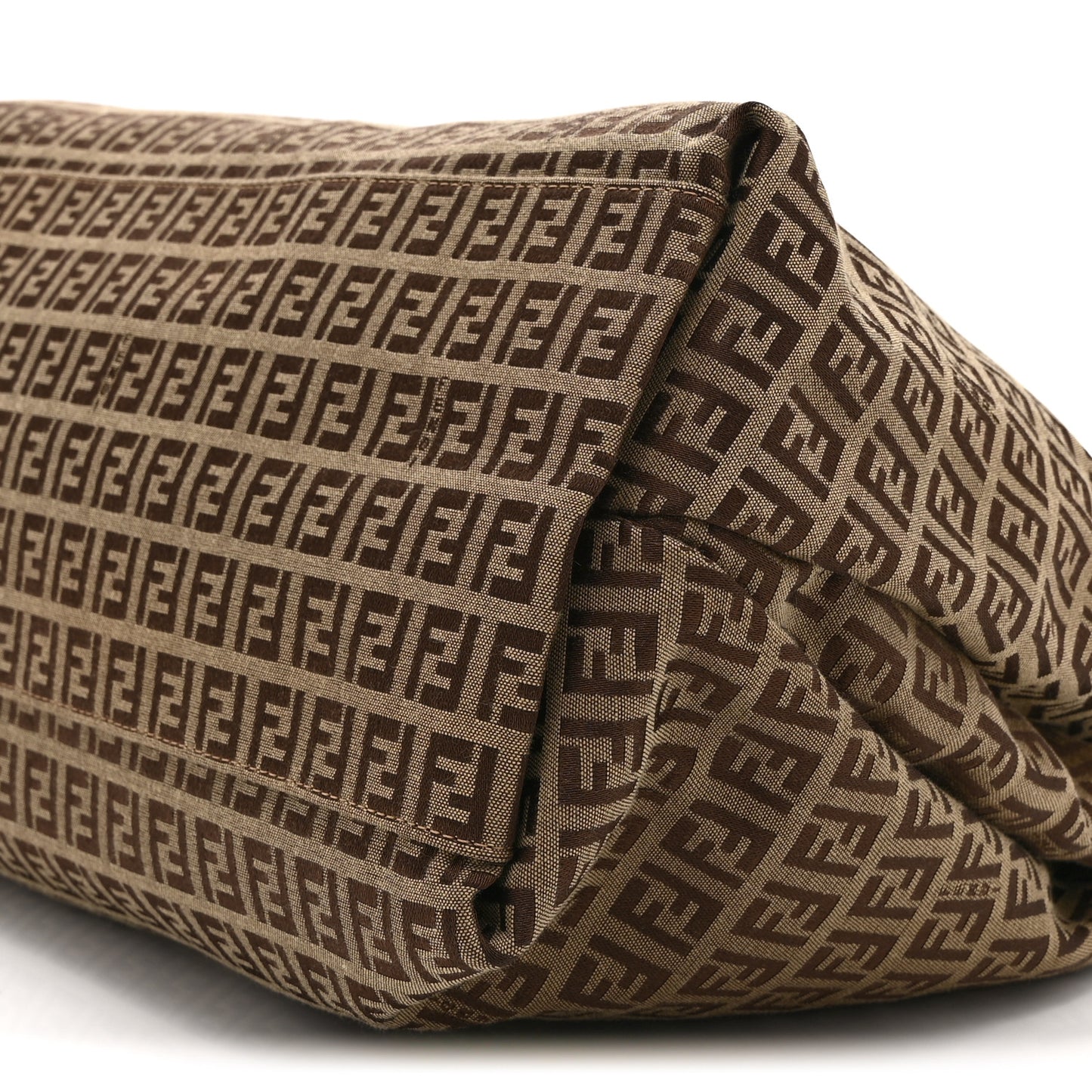 Zucchino Vitello Shoulder Bag Mogano Panna Bruciato