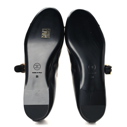 Chanel Lambskin Mary Jane Flats 38 Black 6 of 9