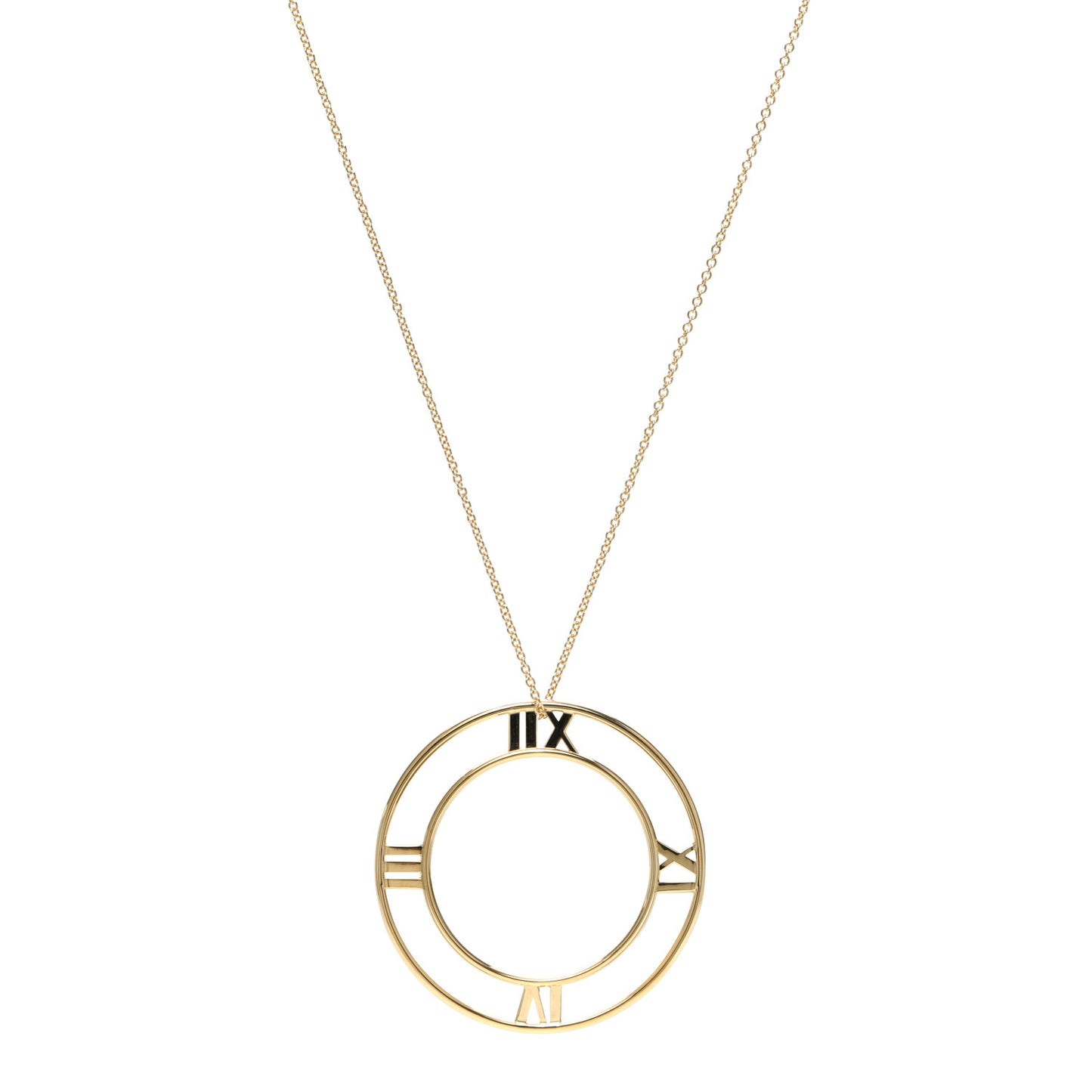 18K Yellow Gold Large Atlas Open Pendant Necklace