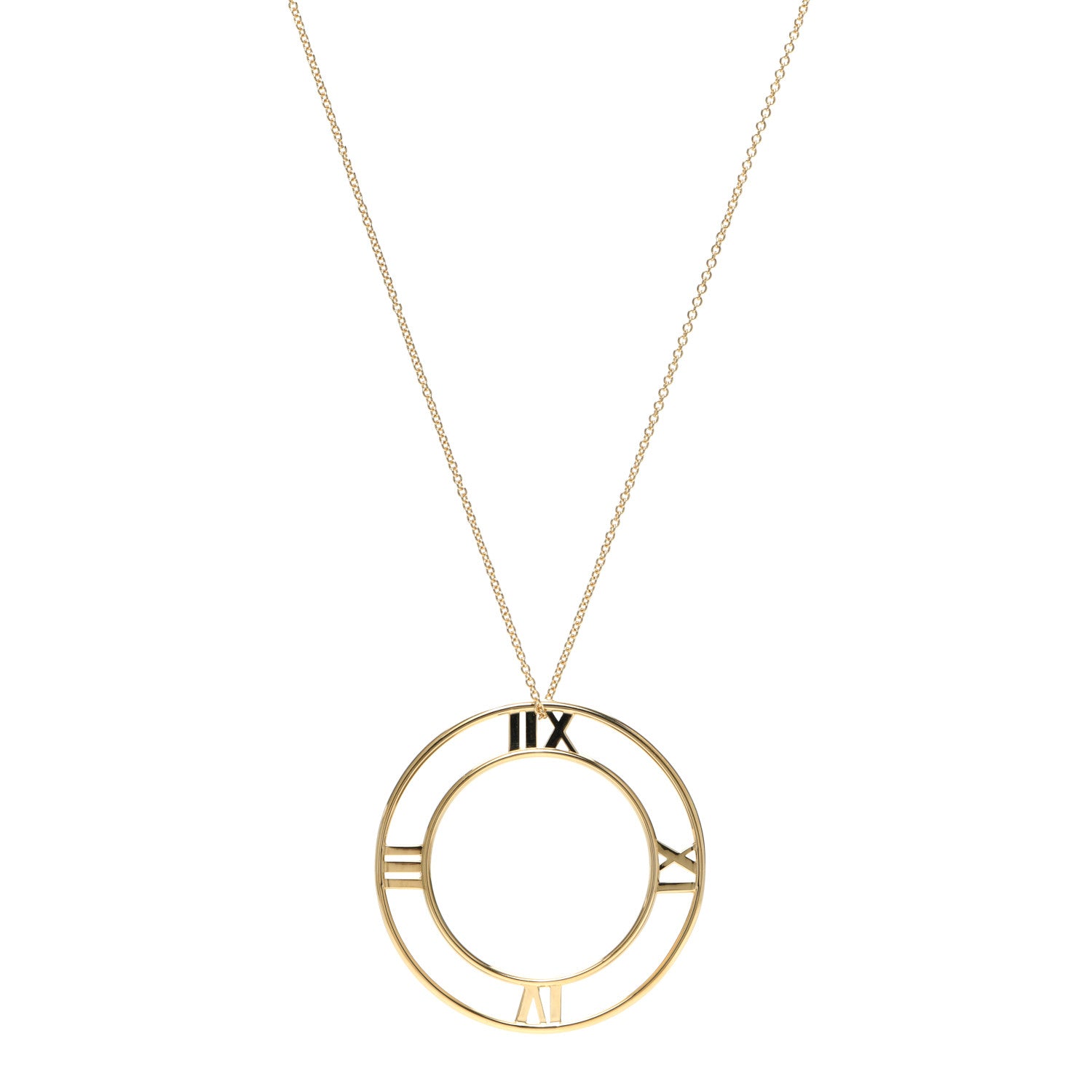 Tiffany 18K Yellow Gold Large Atlas Open Pendant Necklace 1 of 6