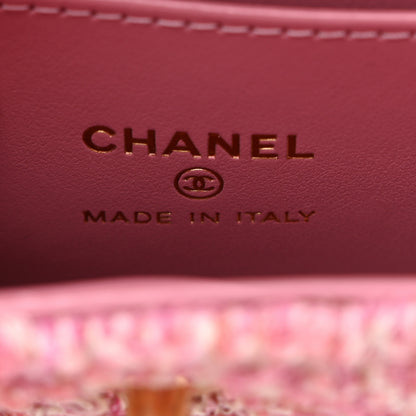 Chanel Tweed Quilted Mini Nano Kelly Shopper Pink 6 of 10