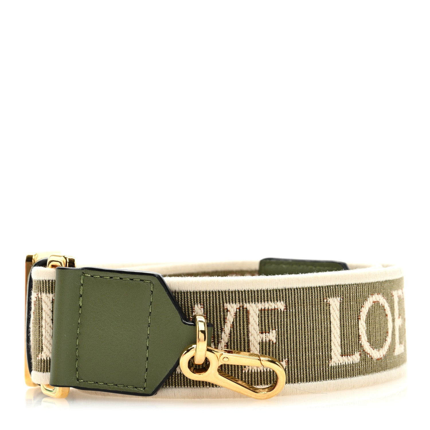 Loewe Calfskin Jacquard Anagram Strap Avocado Green 1 of 3